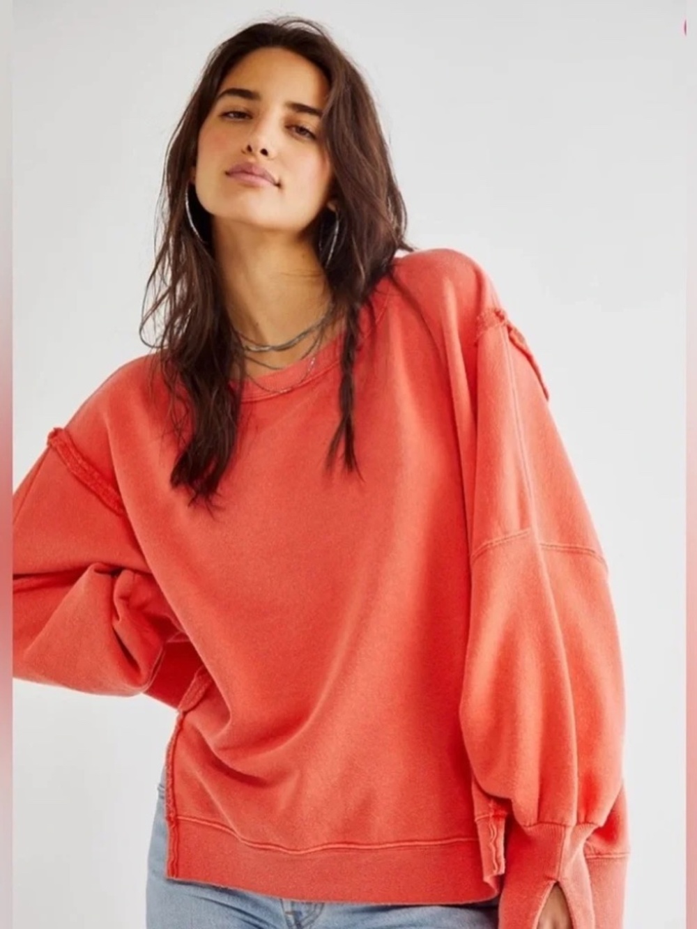 We The Free Camden Sweatshirt Scarlet Sun Large